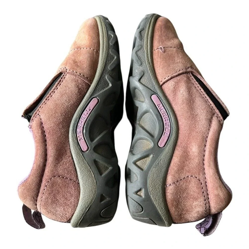 Merrell Kids Huckleberry Moc Suede Slip-On Shoes‎ Girls size 10.5 Hiking Pink